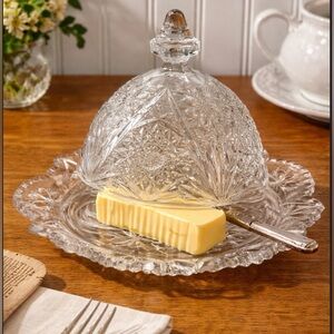 VINTAGE Imperial Glass "La Rochelle" EAPG Covered Butter Dish - MINT